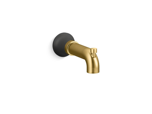 KOHLER K-27422-BMB Tone Wall-Mount Bath Spout With Diverter In Matte Black with Moderne Brass