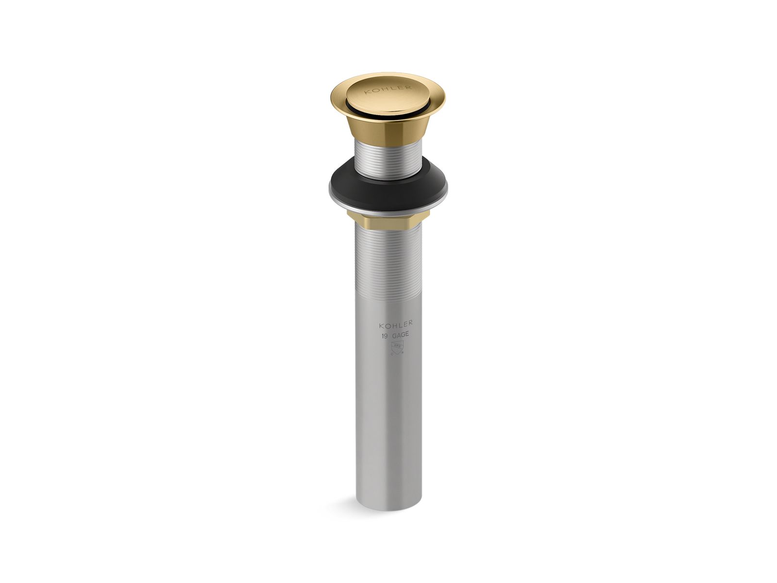 KOHLER K-33151-2MB Clicker drain without overflow - Vibrant Brushed Moderne Brass