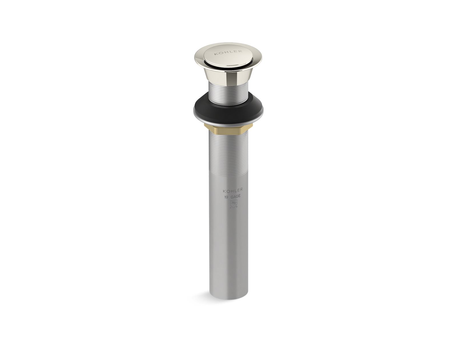KOHLER K-33151-SN Clicker Drain Without Overflow - Vibrant Polished Nickel