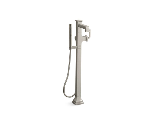 KOHLER K-T27408-4-BN Riff Floor-Mount Bath Filler Trim With Handshower In Vibrant Brushed Nickel