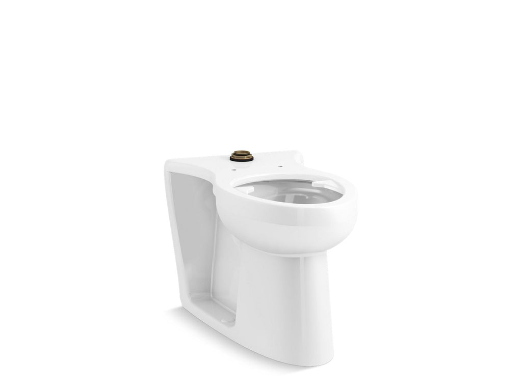 KOHLER K-25042-SSL-0 Modflex Adjust-A-Bowl Floor-Mount Top Spud Flushometer Bowl With Bedpan Lugs - White