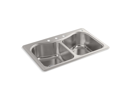 KOHLER K-3369-4-NA Staccato 33" Top-Mount Double-Bowl Kitchen Sink