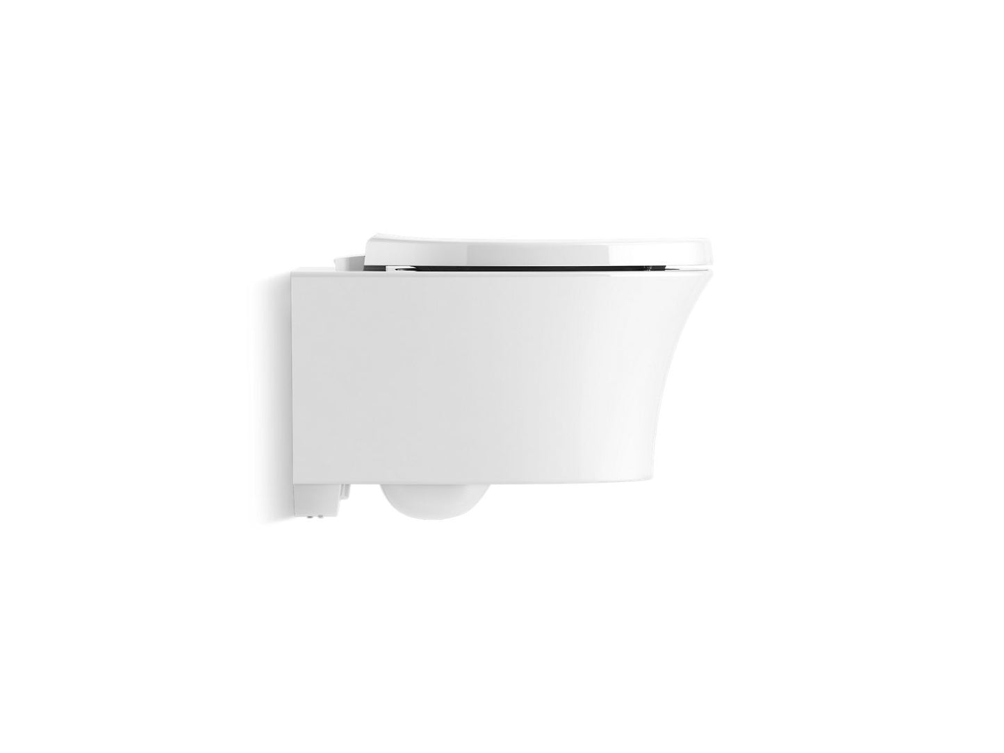 KOHLER K-31539-0 Veil Wall-Hung Compact Elongated Toilet, Dual-Flush In White