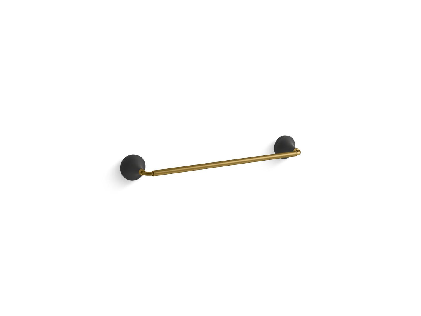 KOHLER K-27425-BMB Tone 18" Towel Bar In Matte Black with Moderne Brass