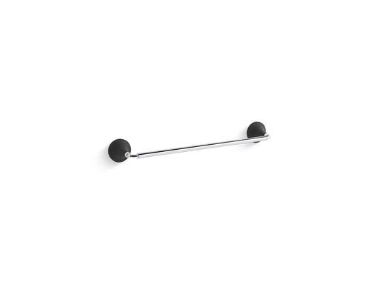 KOHLER K-27425-CBL Tone 18" Towel Bar In Polished Chrome with Matte Black