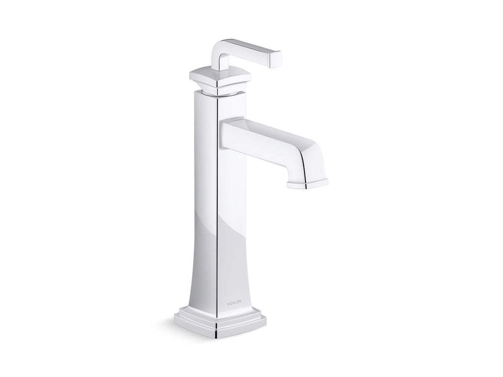 KOHLER K-26430-4-CP Riff Tall Single-Handle Bathroom Sink Faucet, 1.2 Gpm - Polished Chrome