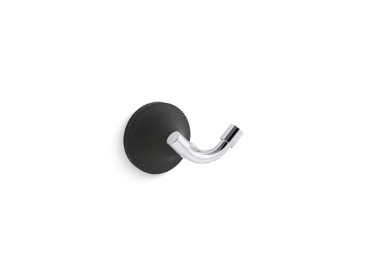 KOHLER K-27427-CBL Tone Robe Hook In Polished Chrome with Matte Black