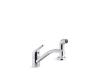 KOHLER K-30614-CP Jolt Single-Handle Kitchen Sink Faucet With Side Sprayer - Polished Chrome