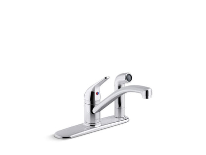 KOHLER K-30615-CP Jolt Single-handle kitchen sink faucet with side sprayer - Polished Chrome