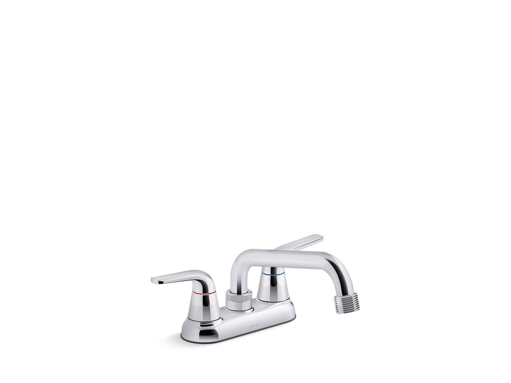 KOHLER K-30619-CP Jolt Two-Handle Laundry And Utility Sink Faucet With 3/4" Threaded Ght Spout - Polished Chrome
