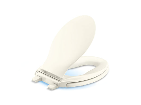 KOHLER K-2599-RL-96 Transitions Nightlight Readylatch Quiet-Close Elongated Toilet Seat In Biscuit