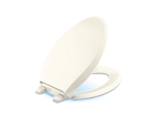 KOHLER K-75796-RL-96 Cachet Nightlight Readylatch Quiet-Close Elongated Toilet Seat In Biscuit