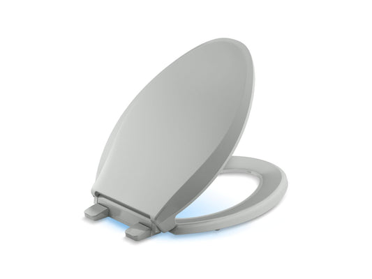 KOHLER K-75796-RL-95 Cachet Nightlight Readylatch Quiet-Close Elongated Toilet Seat In Ice Grey