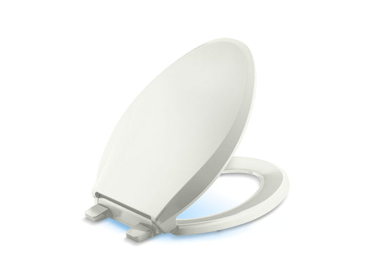 KOHLER K-75796-RL-NY Cachet Nightlight Readylatch Quiet-Close Elongated Toilet Seat In Dune