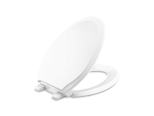 KOHLER K-4734-RL-0 Rutledge Readylatch Quiet-Close Elongated Toilet Seat In White