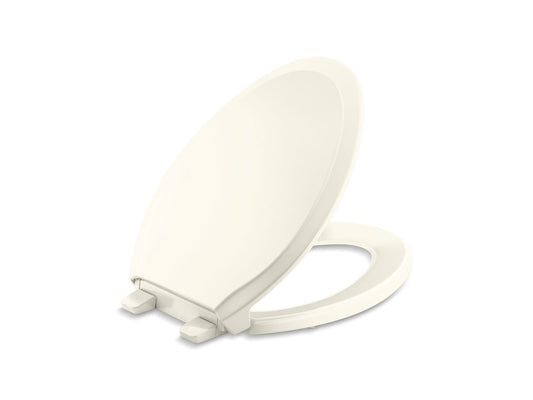 KOHLER K-4734-RL-96 Rutledge Readylatch Quiet-Close Elongated Toilet Seat In Biscuit