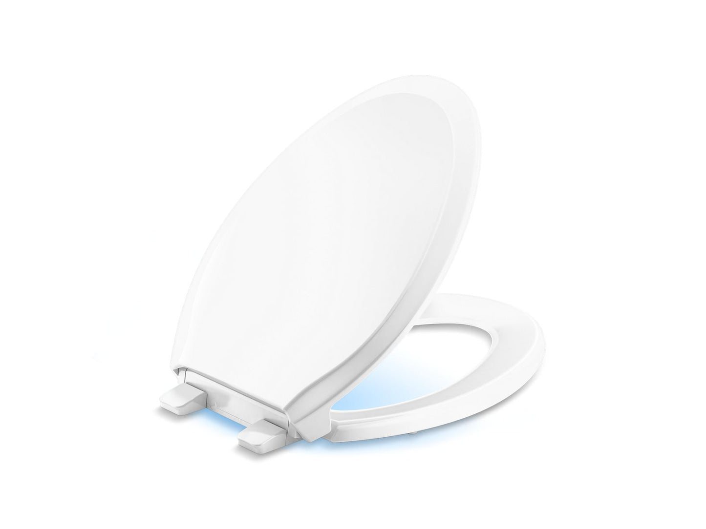 KOHLER K-24764-RL-0 Rutledge Nightlight Readylatch Quiet-Close Elongated Toilet Seat In White