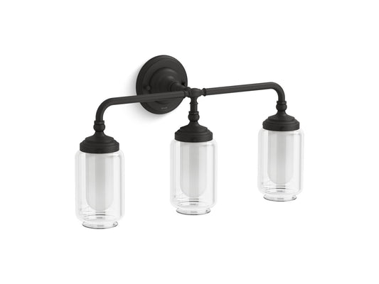 KOHLER K-32806-SC03-BLL Artifacts Three-Light Sconce In Matte Black