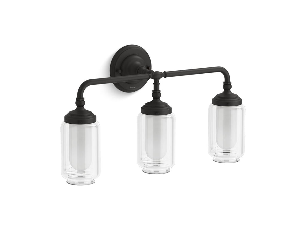 KOHLER K-32806-SC03-BLL Artifacts Three-Light Sconce - Matte Black