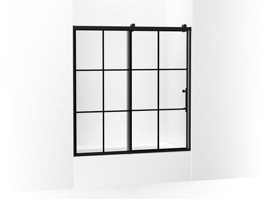 KOHLER K-702253-10G79-BL Rely 62-1/2" H Sliding Bath Door With 3/8"-Thick Glass In Matte Black