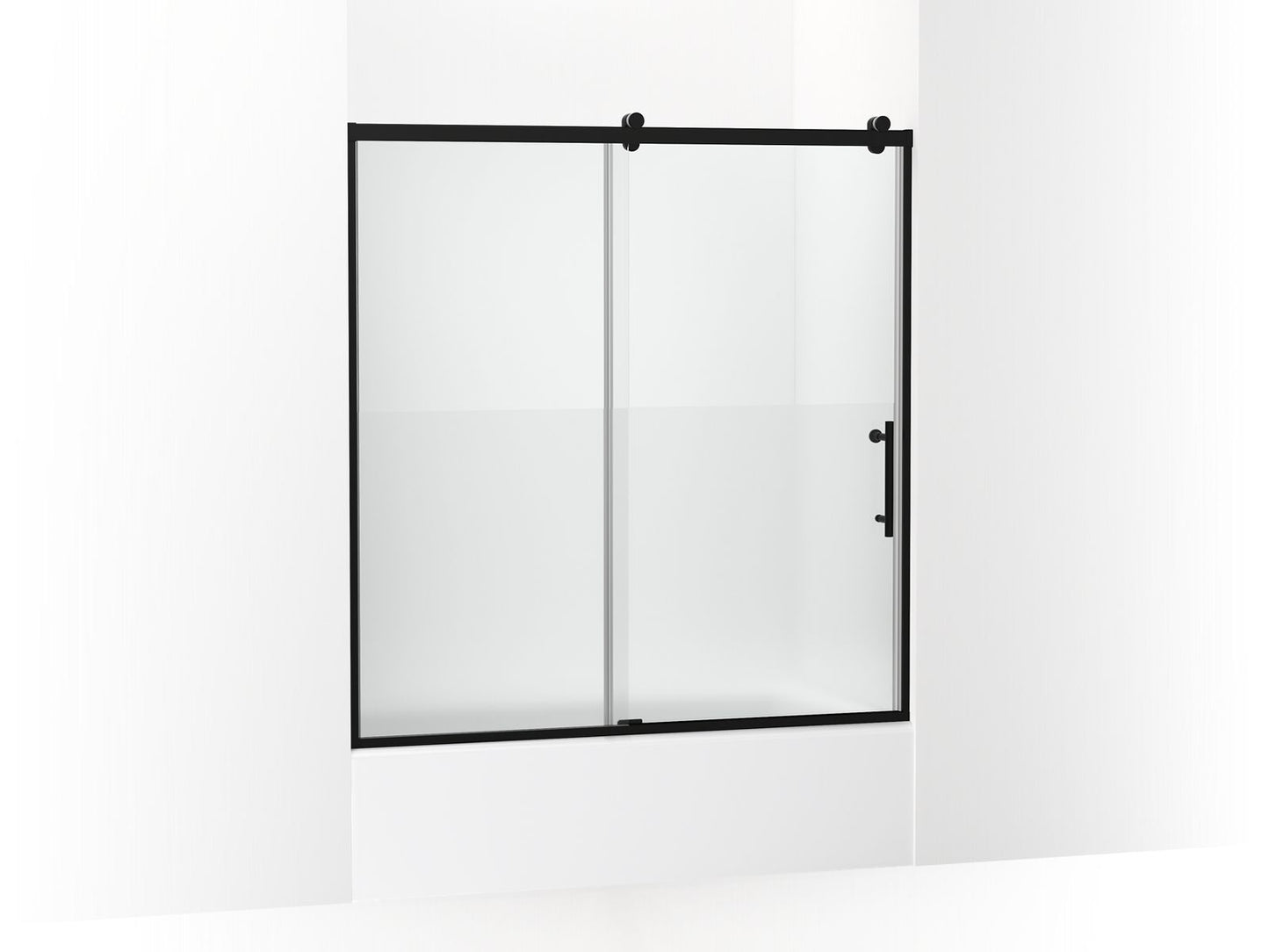 KOHLER K-702253-10G81-BL Rely 62-1/2" H Sliding Bath Door With 3/8"-Thick Glass In Matte Black