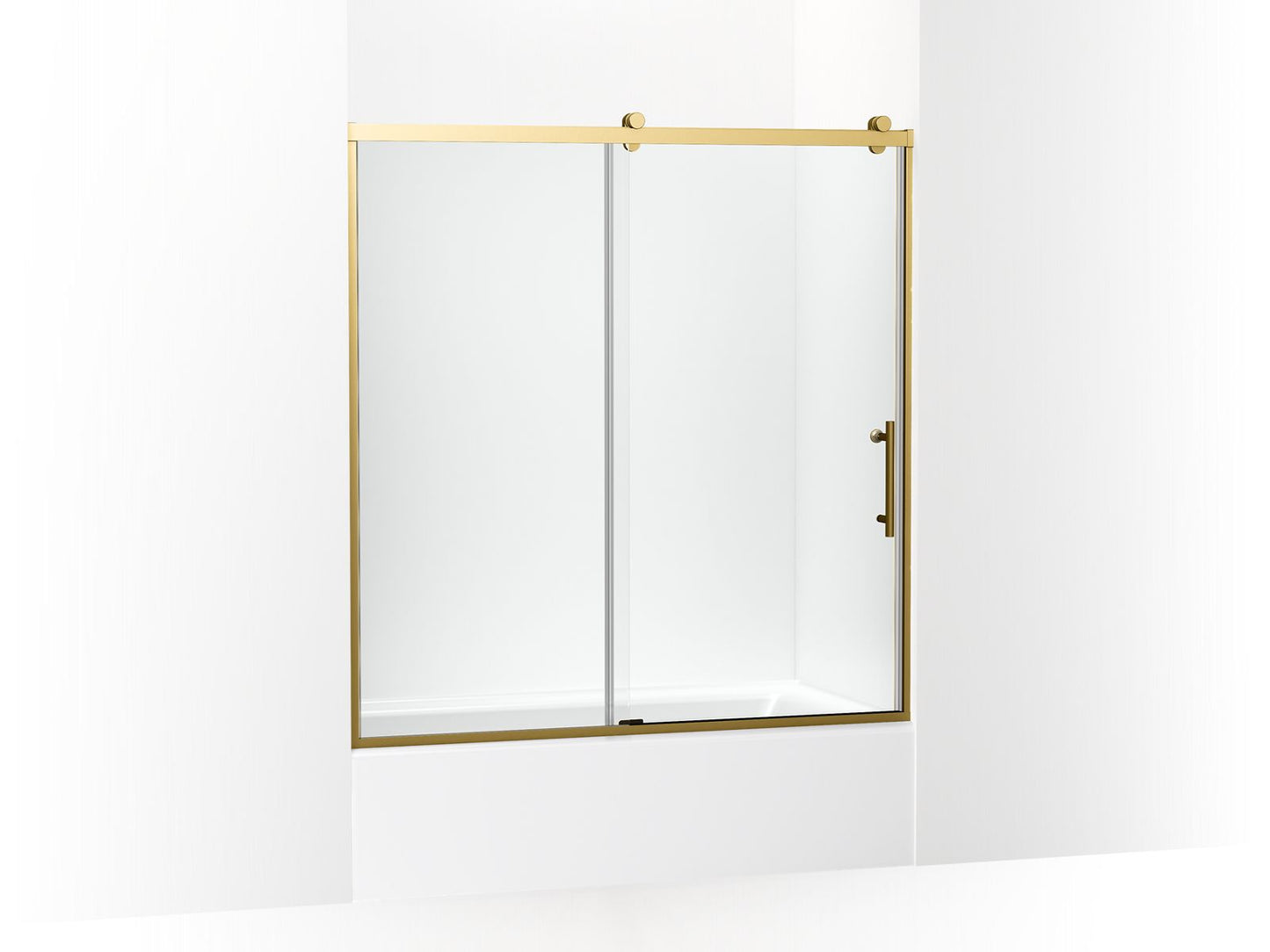 KOHLER K-702253-10L-2MB Rely 62-1/2" H Sliding Bath Door With 3/8"-Thick Glass In Vibrant Brushed Moderne Brass