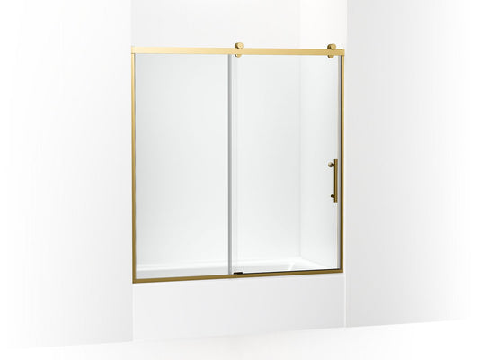 KOHLER K-702253-10L-2MB Rely 62-1/2" H Sliding Bath Door With 3/8"-Thick Glass In Vibrant Brushed Moderne Brass