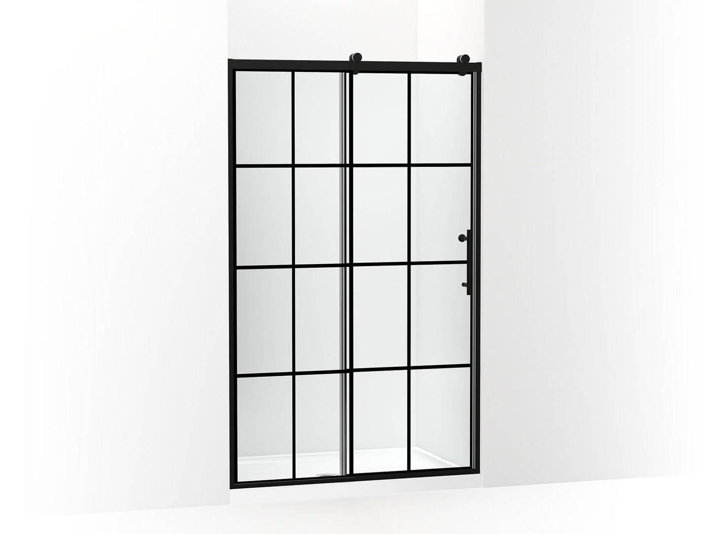 KOHLER K-702254-10G79-BL Rely 77" H Sliding Shower Door With 3/8"-Thick Glass In Matte Black