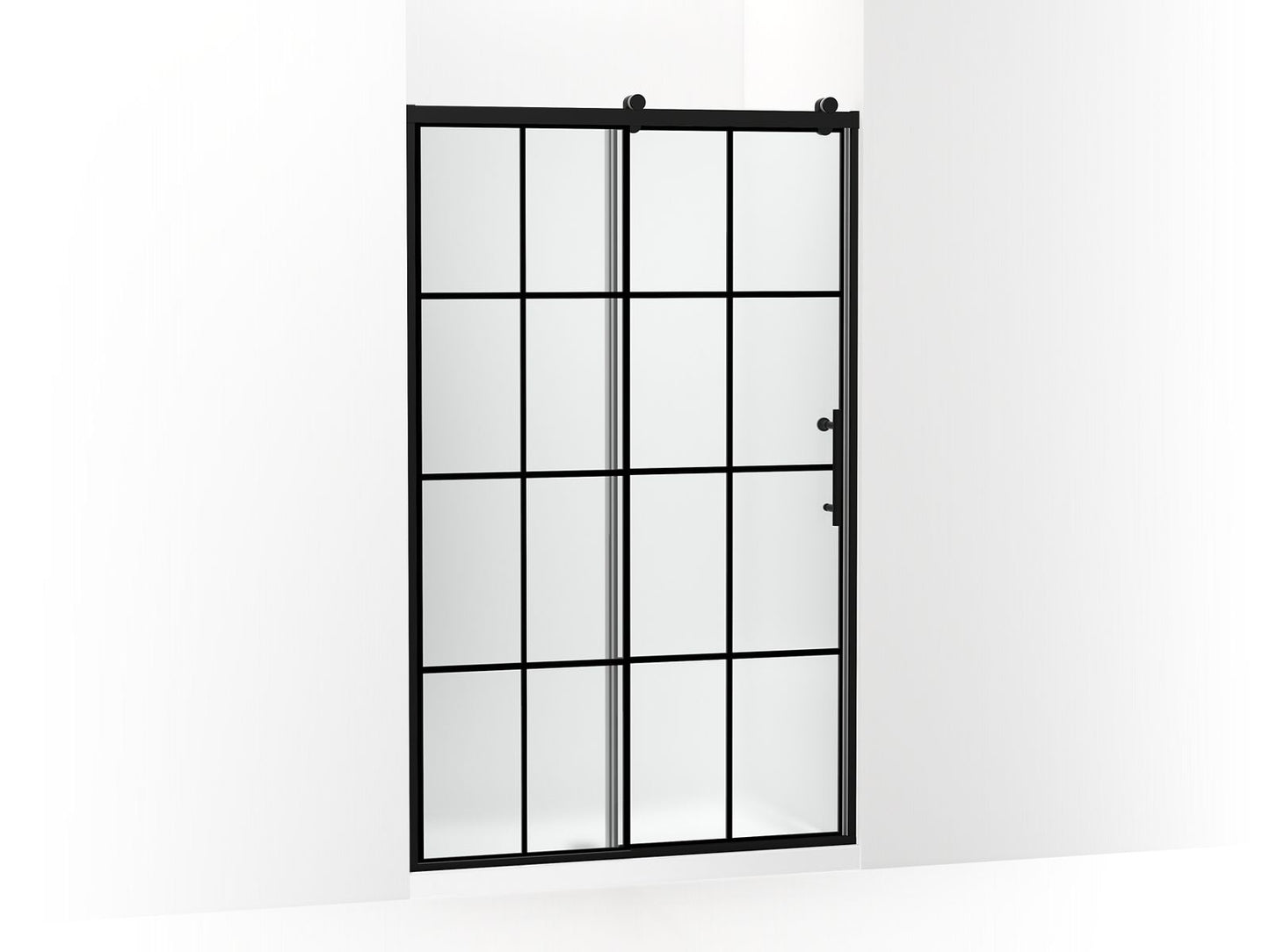 KOHLER K-702254-10G80-BL Rely 77" H Sliding Shower Door With 3/8"-Thick Glass In Matte Black