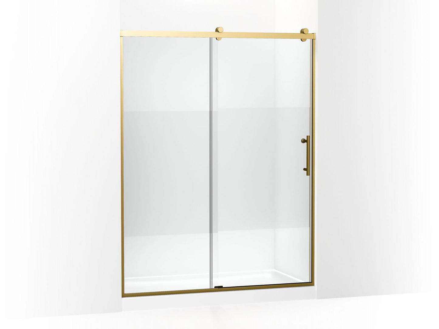 KOHLER K-702256-10G81-2MB Rely 77" H Sliding Shower Door With 3/8"-Thick Glass In Vibrant Brushed Moderne Brass