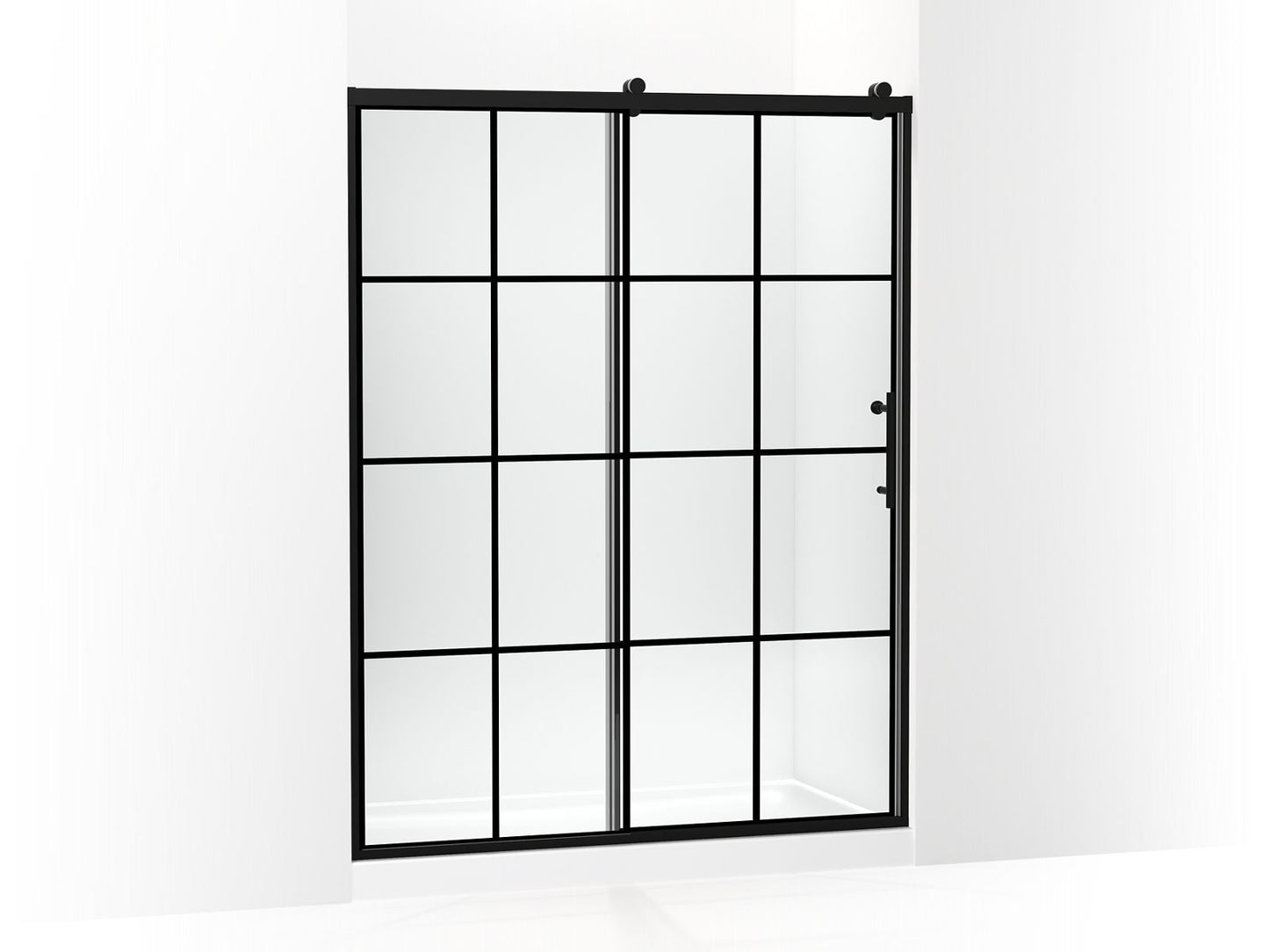 KOHLER K-702256-10G79-BL Rely 77" H Sliding Shower Door With 3/8"-Thick Glass In Matte Black