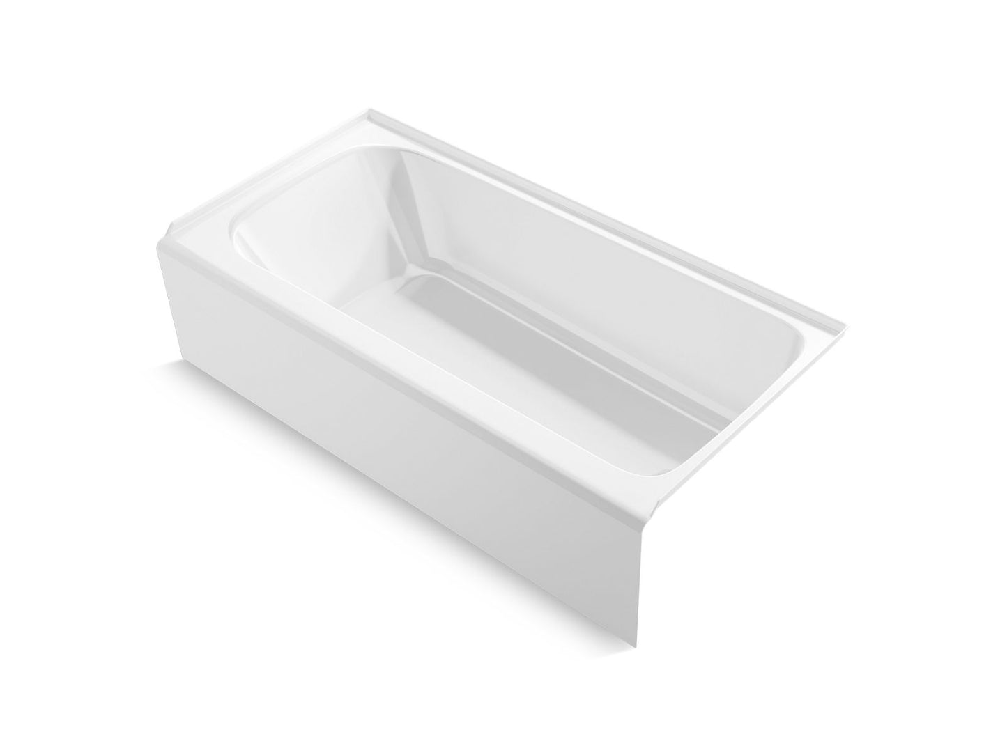 Kohler K-25834-RA-0 Avec 72 In. X 36 In. Alcove Bath, Right Drain In White