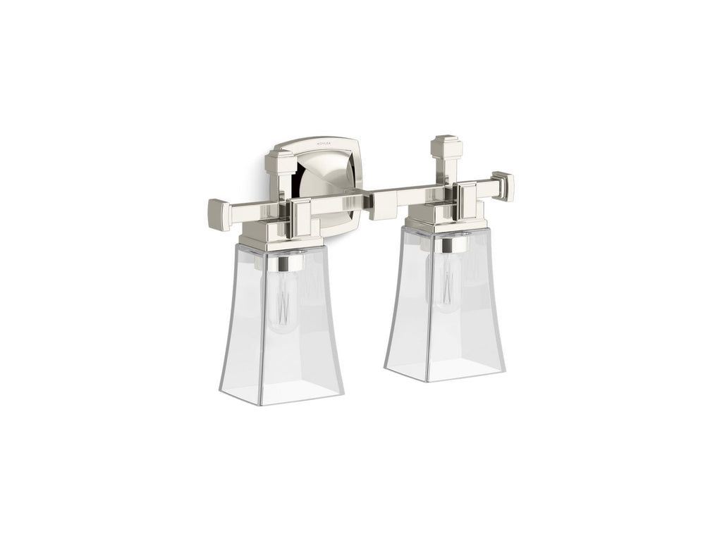 KOHLER K-31756-SC02-SNL Riff Two-Light Sconce - Polished Nickel