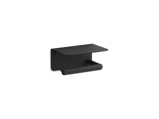 KOHLER K-29221-BL Kumin Covered Horizontal Toilet Paper Holder In Matte Black