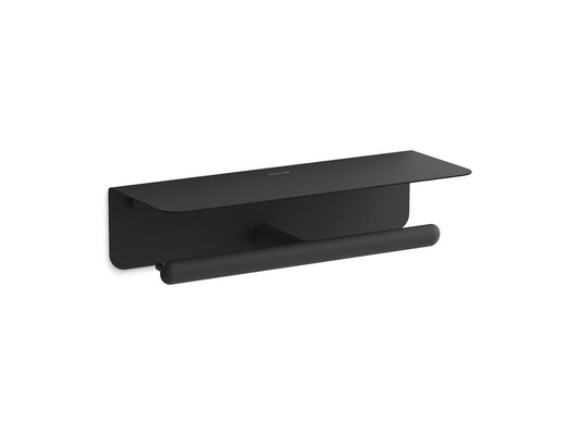 KOHLER K-29224-BL Kumin Covered Double Toilet Paper Holder In Matte Black