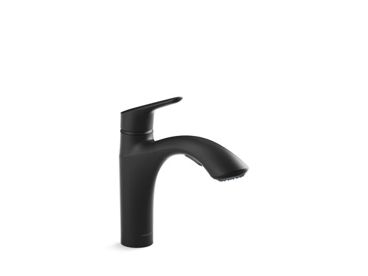 KOHLER K-30468-BL Rival Pull-Out Kitchen Sink Faucet With Two-Function Sprayhead In Matte Black