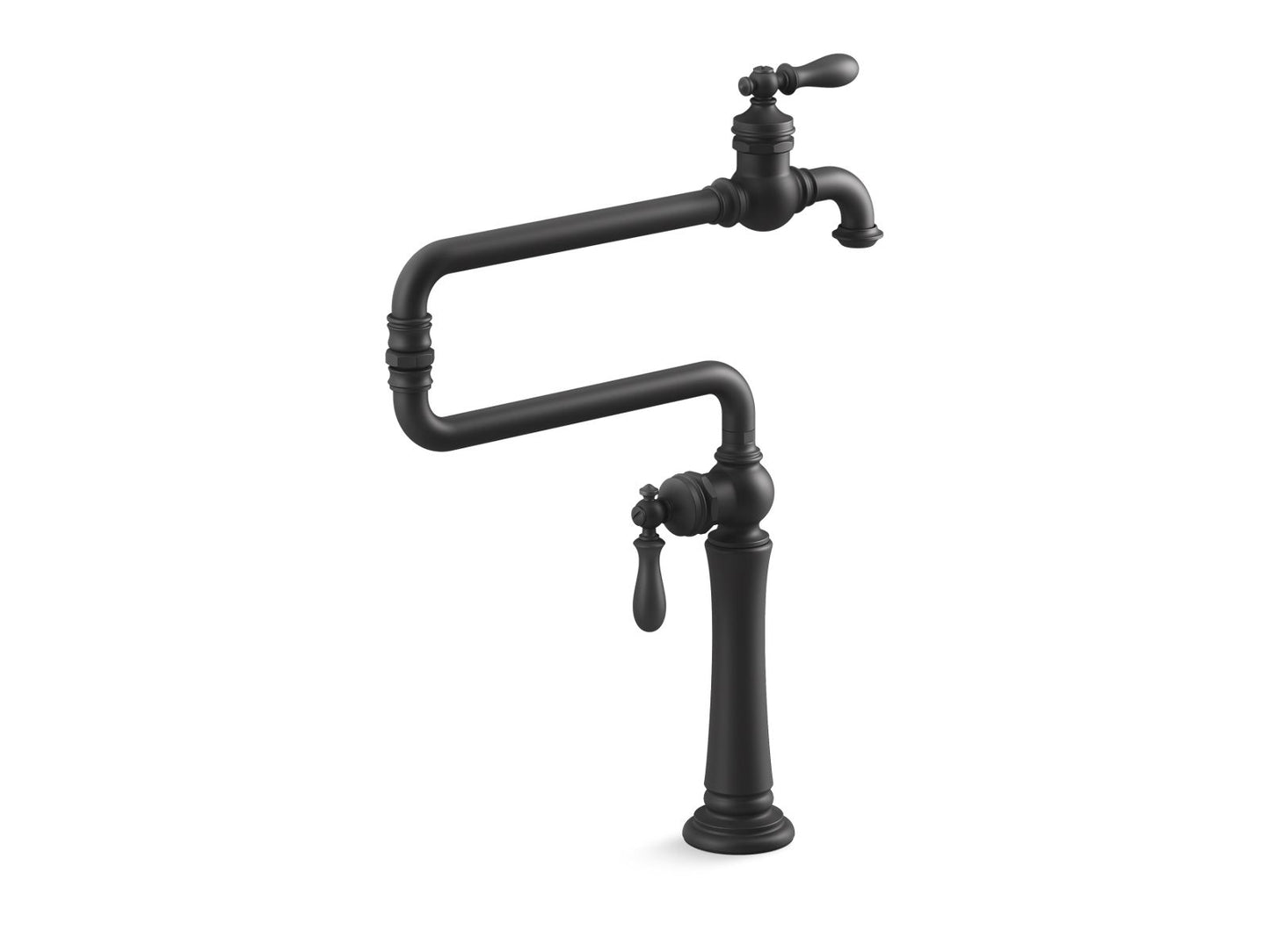 KOHLER K-99271-BL Artifacts Deck-Mount Pot Filler In Matte Black