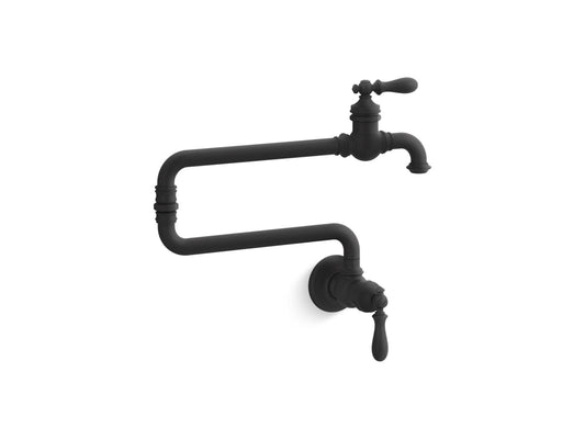 KOHLER K-99270-BL Artifacts Wall-Mount Pot Filler In Matte Black