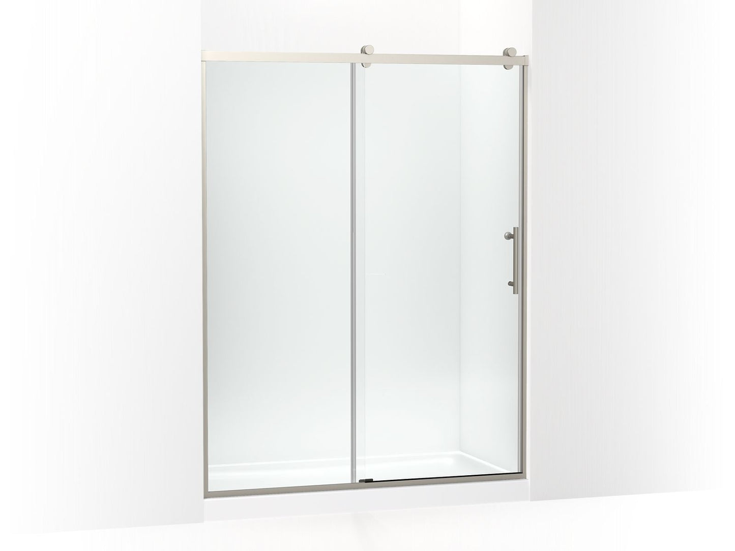 KOHLER K-702256-10L-BNK Rely 77" H Sliding Shower Door With 3/8"-Thick Glass In Anodized Brushed Nickel