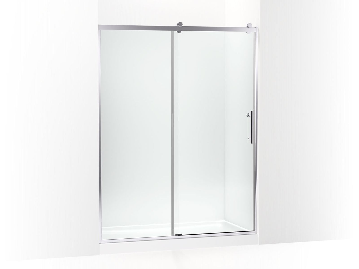 KOHLER K-702256-10L-SHP Rely 77" H Sliding Shower Door With 3/8"-Thick Glass In Bright Polished Silver