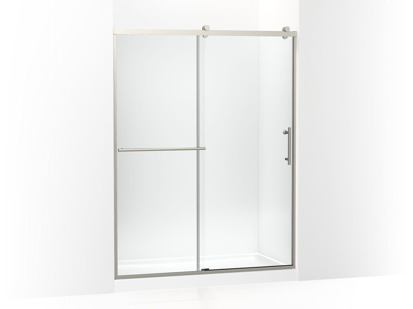 KOHLER K-709081-10L-BNK Rely 77" H Sliding Shower Door With 3/8"-Thick Glass In Anodized Brushed Nickel