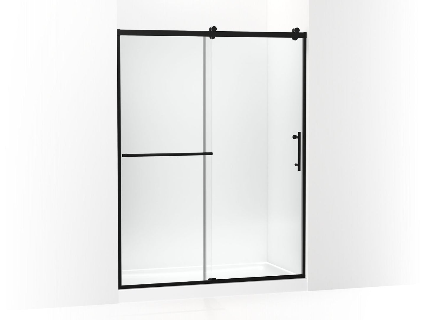 KOHLER K-709081-10L-BL Rely 77" H Sliding Shower Door With 3/8"-Thick Glass In Matte Black