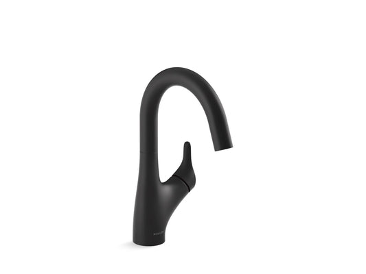 KOHLER K-30472-BL Rival Single-Handle Bar Sink Faucet In Matte Black