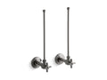 KOHLER K-7605-P-TT Pair 3/8" Npt Angle Supplies With Stop, Cross Handle And Annealed Vertical Tube - Vibrant Titanium