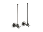 KOHLER K-7605-P-TT Pair 3/8" Npt Angle Supplies With Stop, Cross Handle And Annealed Vertical Tube - Vibrant Titanium