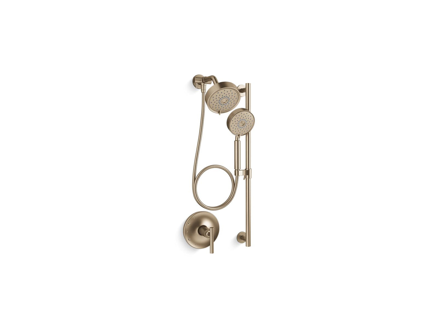 KOHLER K-22181-BV Purist Showering Kit, 2.5 Gpm In Vibrant Brushed Bronze