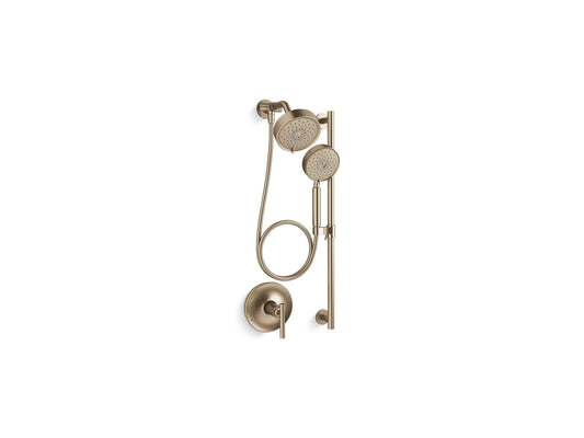 KOHLER K-22181-G-BV Purist Showering Kit, 1.75 Gpm In Vibrant Brushed Bronze