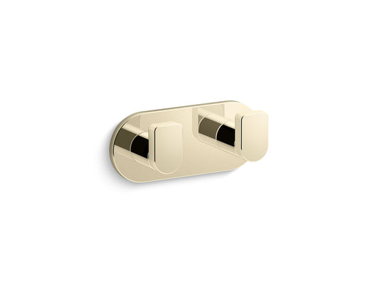 KOHLER K-73146-AF Composed Double Robe Hook In Vibrant French Gold