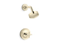 KOHLER K-TS14422-3G-AF Purist Rite-Temp Shower Trim Kit With Cross Handle, 1.75 Gpm - Vibrant French Gold