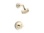 KOHLER K-TS14422-3G-AF Purist Rite-Temp Shower Trim Kit With Cross Handle, 1.75 Gpm - Vibrant French Gold
